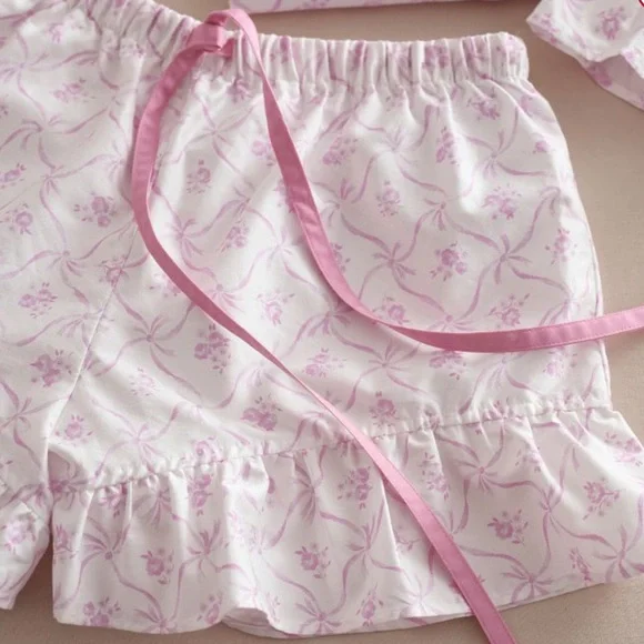 NWT LoveShackFancy Floral Sateen Pajama Set